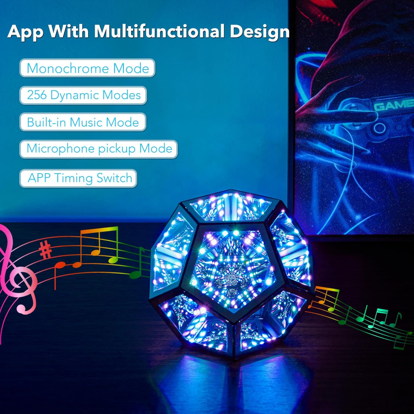 Infinity LED lamp 8D effect